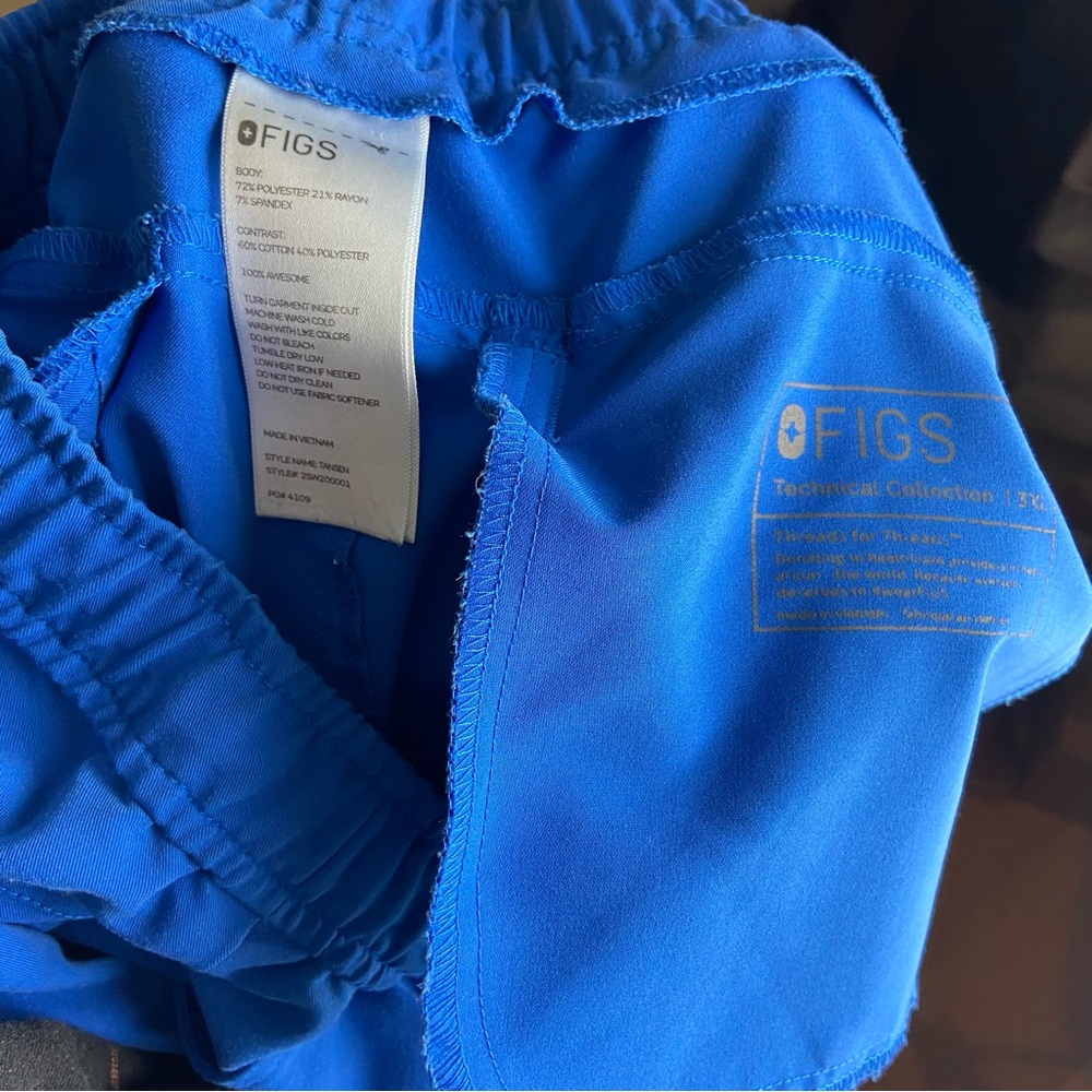 Figs Scrub Pants Mens 3XL Tansen Jogger Royal Blue Pockets Drawstring - Picture 3 of 3